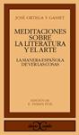 MEDITACIONES SOBRE LA LITERATURA Y EL ARTE | 9788470395161 | ORTEGA Y GASSET, JOSÉ