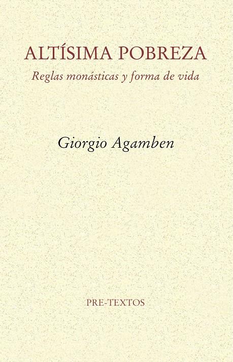 ALTÍSIMA POBREZA | 9788415894551 | AGAMBEN, GIORGIO